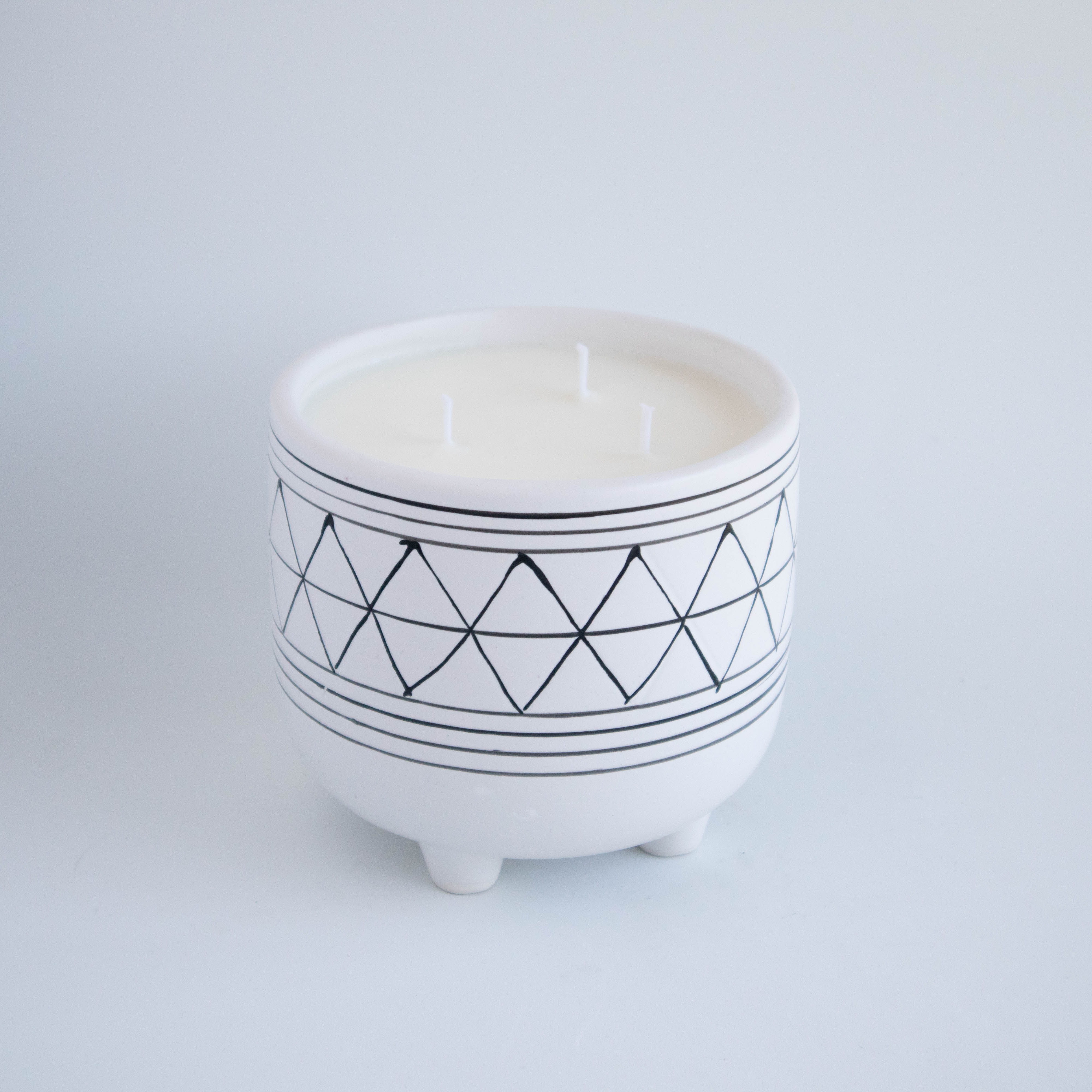 Aztec Ceramic Footed Candle