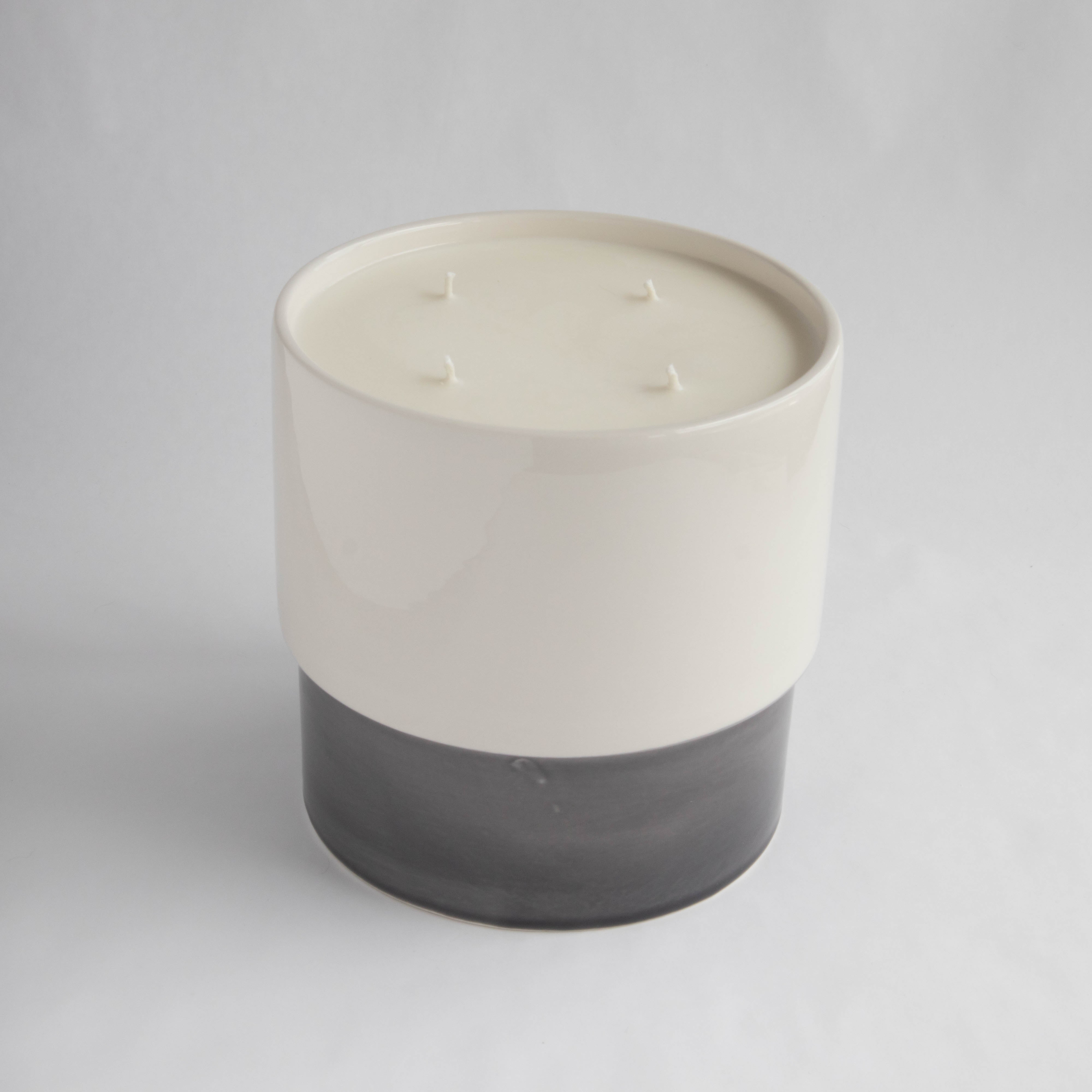 Big Candle Co. BIG Cream and Grey Pot Candle with 4 wicks, made in Kelowna, BC | soy candles | soy wax | wax candle | soy wax candles | natural soy | big candles | large candles 